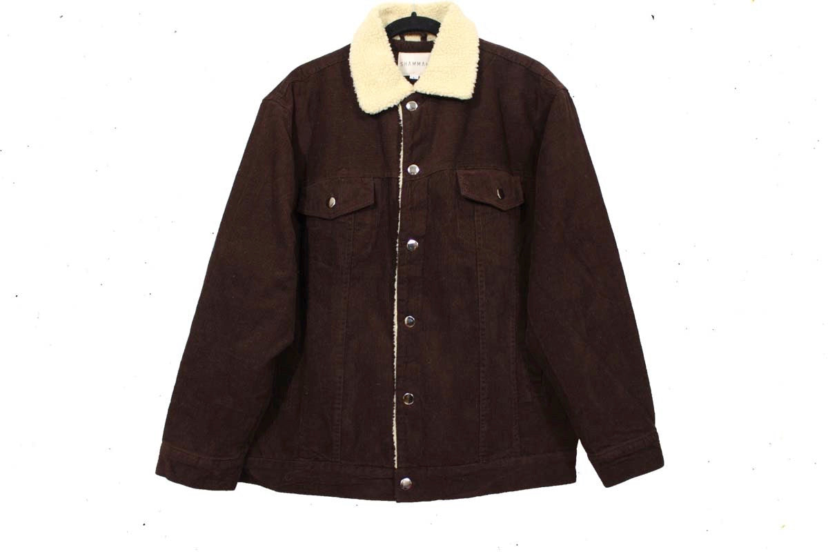 Men's Sherpa Corduroy Jacket Brown – Shammahclothing