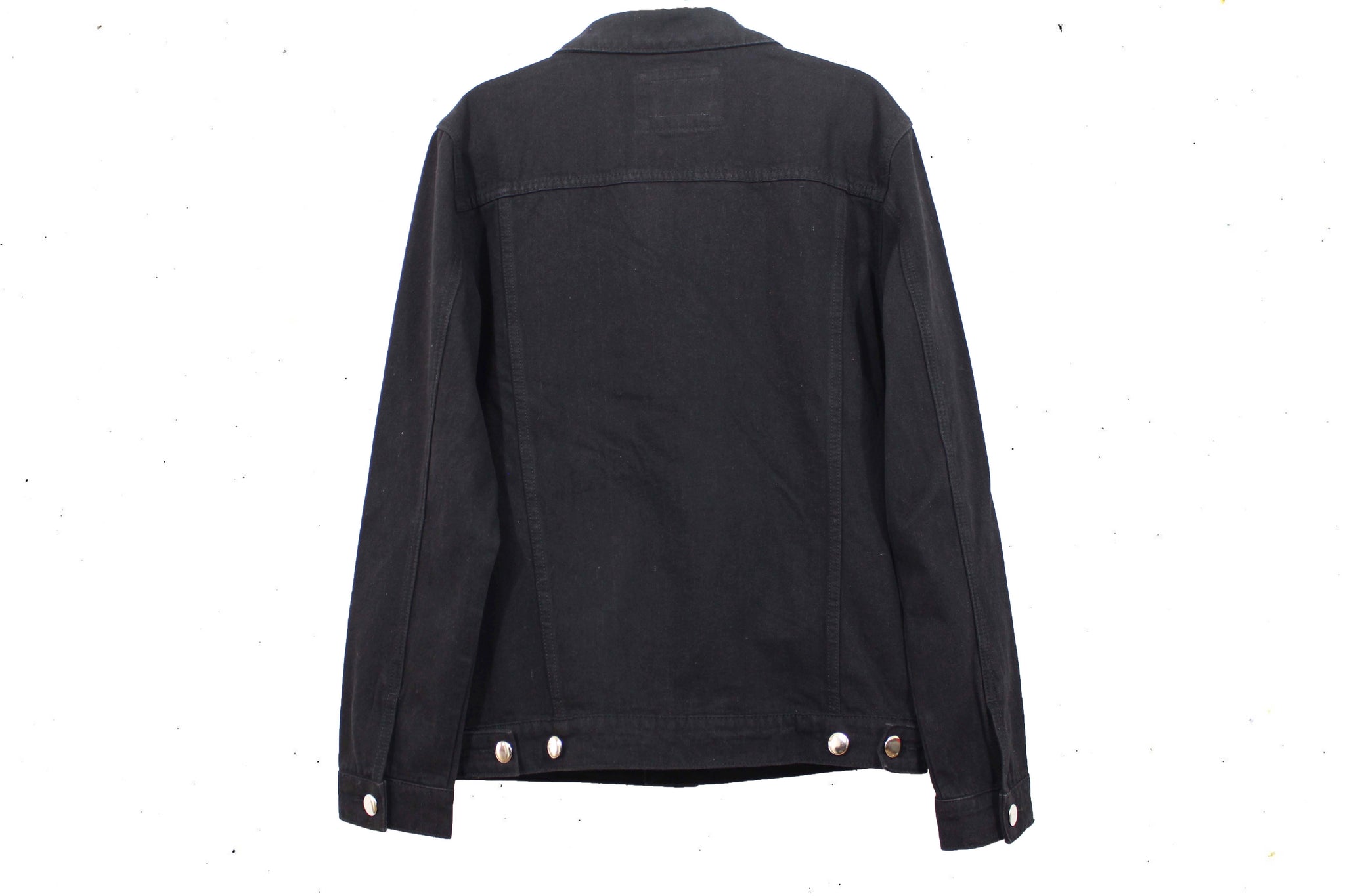 Men's Black Denim Jacket with Removable Hoodie