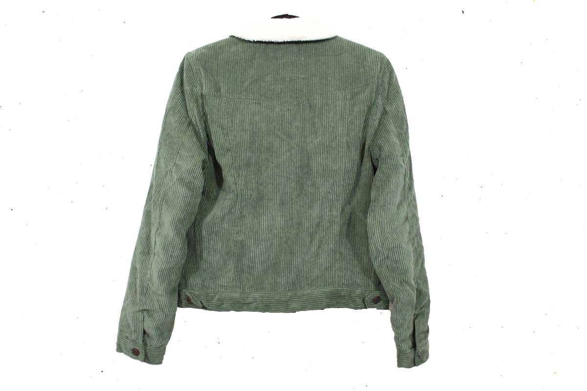 Olive Faux Fur Corduroy Jacket
