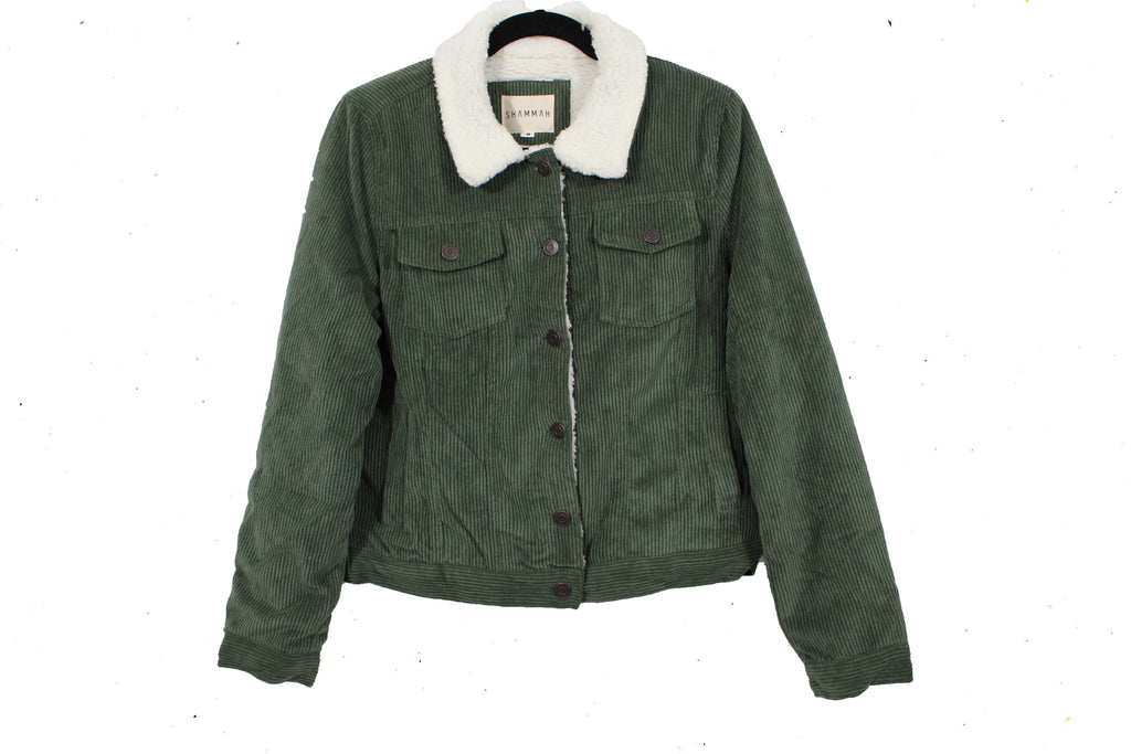 Olive Faux Fur Corduroy Jacket