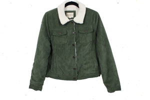 Olive Faux Fur Corduroy Jacket